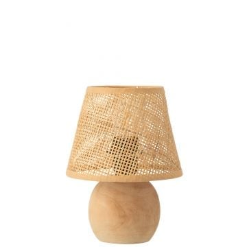 Lamp led hout getwist/metaal naturel