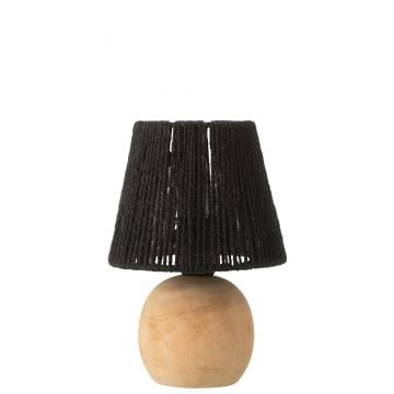 Lamp led hout/metaal zwart