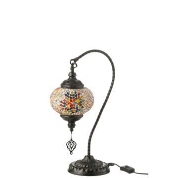 Lamp mozaiek hangend glas/metaal oranje