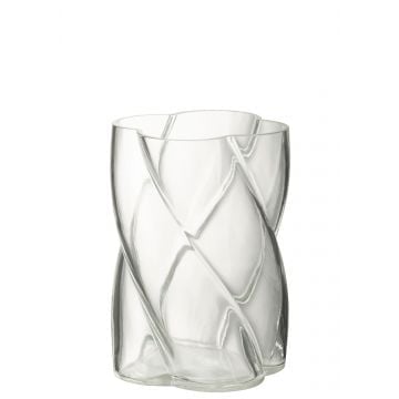 Vaas swirly glas transparant small