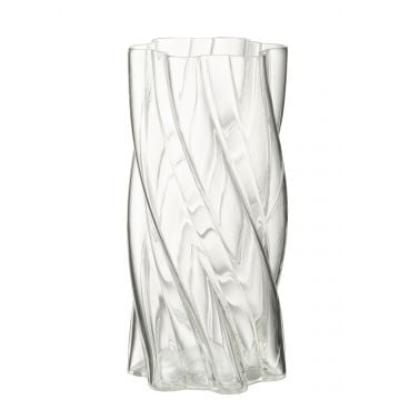 Vaas swirly glas transparant large
