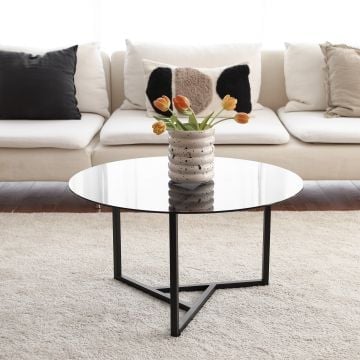 Locelso Salontafel | 100% Metaal | 6mm Dikte | 75x42x75cm | Fume Zwart
