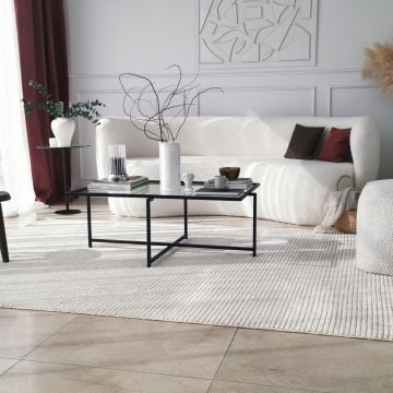 Locelso Salontafel | Gehard Glas | Metalen Poten | Zwart
