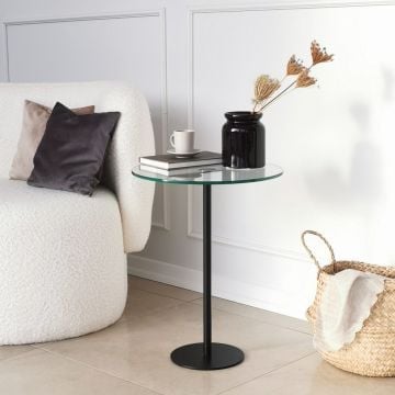 Locelso Salontafel | 100% Gehard Glas | Metalen Poten | Zwart