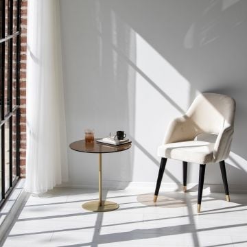 Locelso Bijzettafel | 100% Gehard Glas | 100% Metalen Frame | Goud Brons