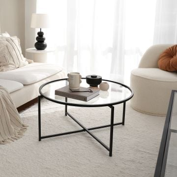 Locelso Salontafel | 100% Gehard Glas | Mat Zwart