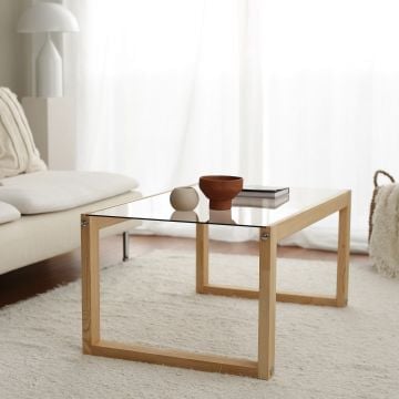 Locelso Salontafel | 100% Dennenhout | Gehard Glas