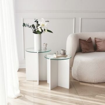 Bijzettafels Woody Fashion | Wit