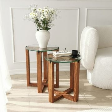 Nesting Table Set | Woody Fashion | Gehard Glas | Notenhout