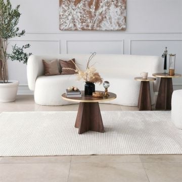 Modern Chique Salontafel Woody Fashion 100% Gemelamineerd Spaanplaat Goud Notenhout