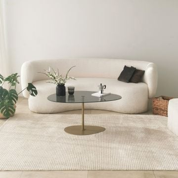 Salontafel Woody Fashion | Ø90 x 60 x 40 cm | Dark Grey Gold