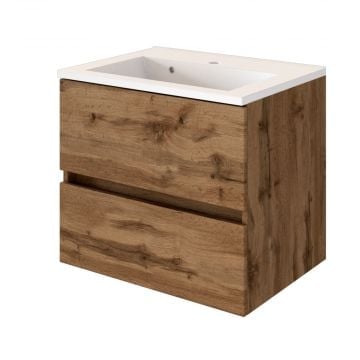 Wastafelmeubel Brama 60cm 2 lades - wotan eik