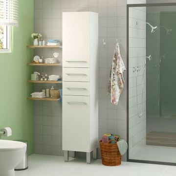 Tweede kans Kolomkast Tara met 2 deuren & 2 lades - wit 