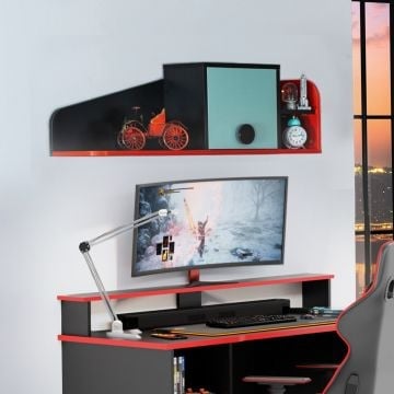 Wandplank GamingKids - zwart/rood