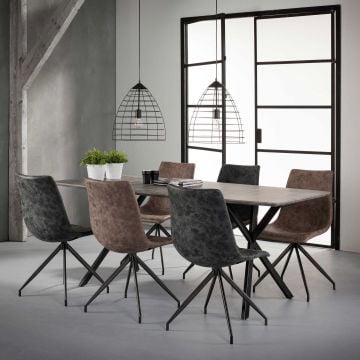 Eettafel Alec 190x90 industrieel - beton