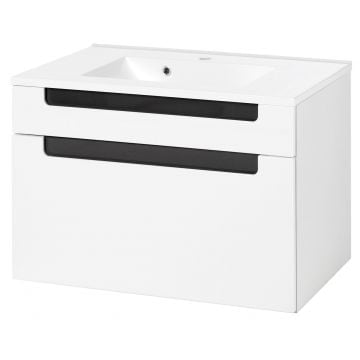 Wastafelkast Siena 80cm - wit/antraciet