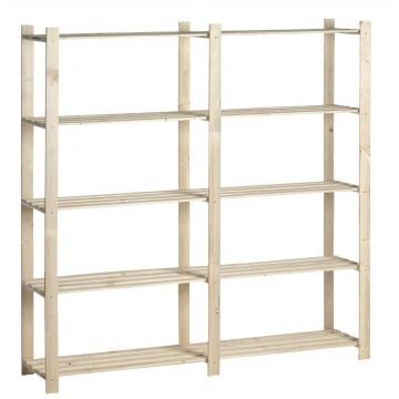 Houten opbergrek dubbel 30 kg