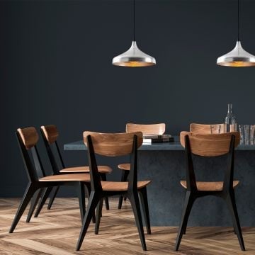 Tatum Hanglamp | Diameter: 36 cm | Metalen Behuizing | Zilver