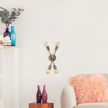 Tatum Metalen Wandlamp | Vintage | 40cm Hoogte