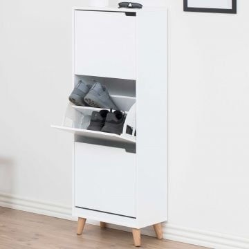 Schoenenkast Mistra 47cm, 3 deuren - wit