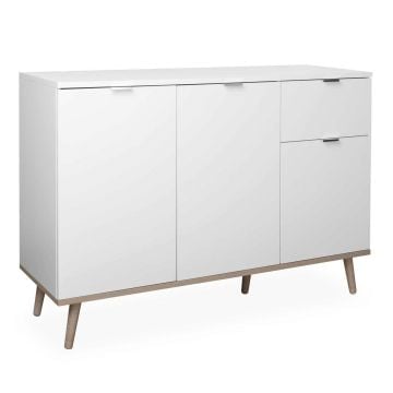 Commode Göteborg 3 deuren & 1 lade - wit 