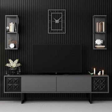 Woody Fashion TV-meubel 180 cm | Antraciet Zwart