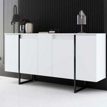 Dressoir Woody Fashion | 160 x 35 x 80 cm | White Black-design