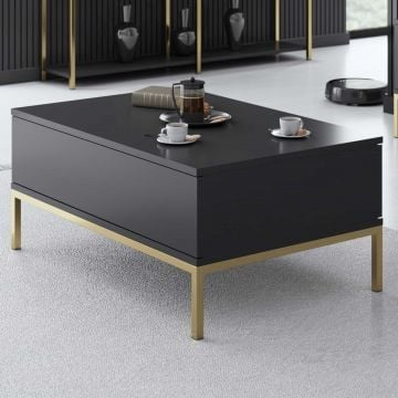 Moderne salontafel met metalen poten - Antraciet Goud