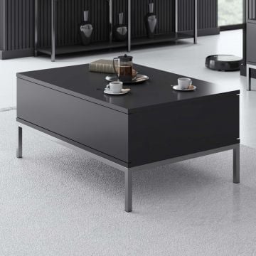 Moderne Woody Fashion Salontafel Antraciet Zilver