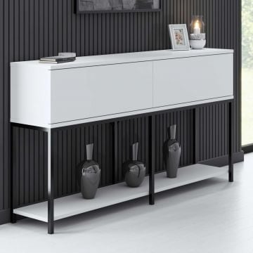 Stijlvolle Woody Fashion Console 150 cm Zwart Wit