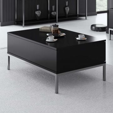 Moderne salontafel met metalen poten in zwart zilver
