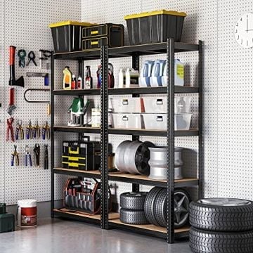 Stalen stellingkast voor zwaar gebruik met 5 etages, capaciteit 875 kg, 40 x 90 x 180 cm