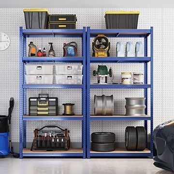 Stalen stellingkast met 5 etages, 875 KG, 40x90x180cm, blauw