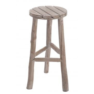 Kruk rond hout white wash m
