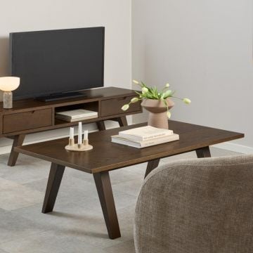 Salontafel Sieg - 130x70x45cm - 'smoked' eikfineer