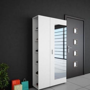 Modieuze houten kapstok in wit - 80x185x28 cm