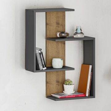 Woody Fashion Wandplank | Antraciet Eik | 100% Melamine Gecoat