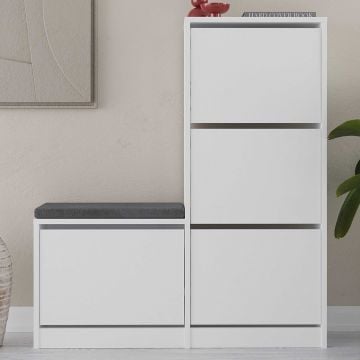 Woody Modieus Schoenenkastje - 100% Melamine Gecoat | Wit