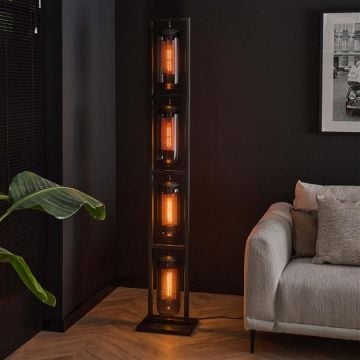 Staande lamp voor 4 lichtbronnen Smirna-Artic zwart