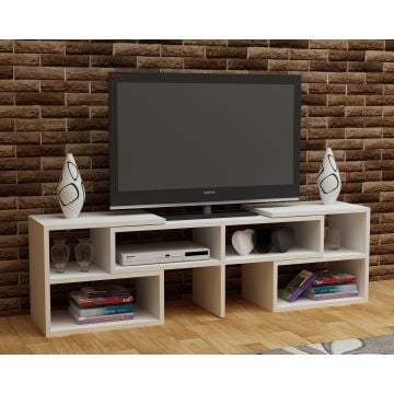 Tv-meubel Woody Fashion - 137x30x40cm - verstelbaar - wit