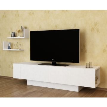 Tv-meubel Woody Fashion - 150x31x40cm - 2 deuren - wit