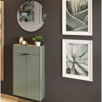 Multifunctionele garderobeset Amika | Multifunctionele kast en spiegel | Taupe Green