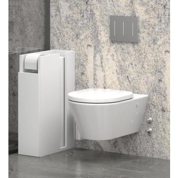 Elegance Badkamerkast | 100% Melaminegecoat | 17 x 42 x 66 cm | Bevestigbaar aan de muur | Wit