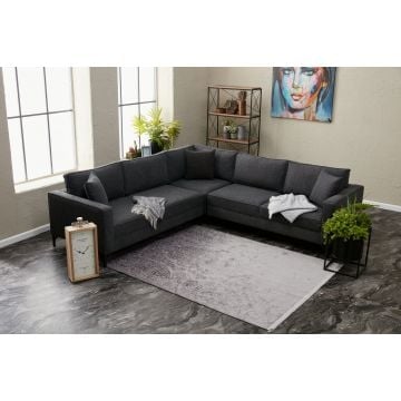Del Sofa Hoekbank in antraciet zwart