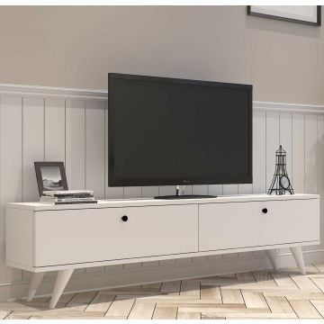Modern tv-meubel: Woody Fashion | 100% Gemelamineerd Spaanplaat | Wit