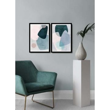 Alpyros Decoratief ingelijst MDF Schilderij (2 stuks) - Veelkleurig