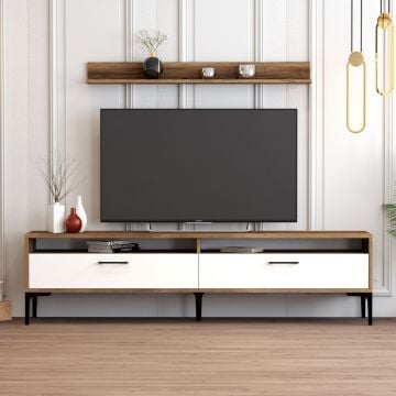 Woody Fashion TV-meubel | Walnoot Wit | 100% Melamine | 18mm Dikte