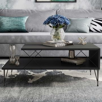 Design Salontafel met Opbergvak | Antraciet kleur