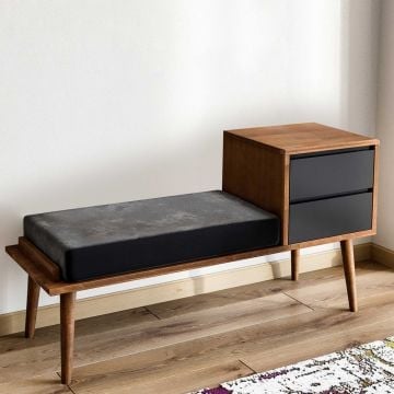 Halbank Sabrina-walnoot/antraciet