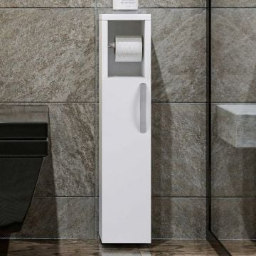 Toiletkastje | 100% Melaminegecoat Spaanplaathout van 18 mm dik | 15 x 65 x 12 cm | Bevestigbaar aan de muur